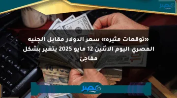«توقعات مثيرة» سعر الدولار مقابل الجنيه المصري اليوم الاثنين 12 مايو 2025 يتغير بشكل مفاجئ